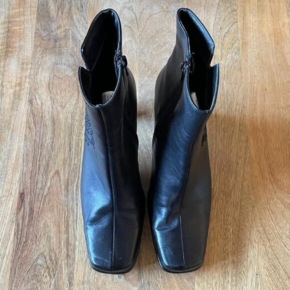 Vintage Black Leather Ankle Boots - Picture 2 of 3